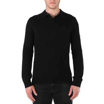 Pre-owned A-cold-wall* A Cold Wall Men's Black Long Sleeve Merino Wool Polo Shirt