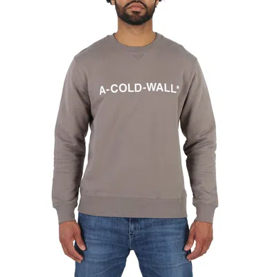 A-cold-wall* A Cold Wall Men's Mid Grey Essential Logo Crew Sweater In Gray