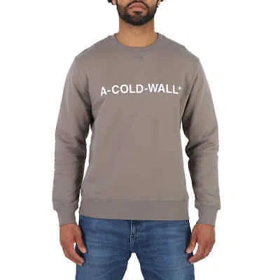 Pre-owned A-cold-wall* A Cold Wall Men's Mid Grey Essential Logo Crew Sweater In Gray