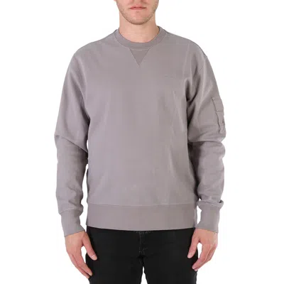 A-cold-wall* A Cold Wall Men's Slate Grey Embroidered Crewneck Sweatshirt In Purple