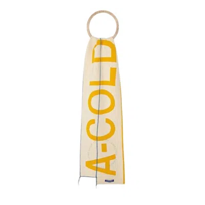 A-COLD-WALL* A COLD WALL MEN'S YELLOW FRACTURE OBLONG WOOL BLEND SCARF