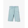 A-cold-wall* Mens Oblique Two-slip-pockets Cotton-jersey Shorts Grey-green Olive Grey Xl