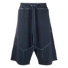 A-cold-wall* Studio Wide-leg Cotton Track Shorts In Blue