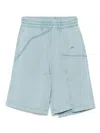 A-cold-wall* Mens Oblique Two-slip-pockets Cotton-jersey Shorts Grey-green Olive Grey Xl In Blue