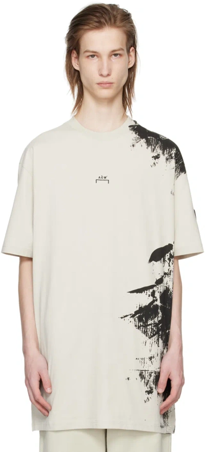 A-cold-wall* Off-white Brushstroke T-shirt In Bone