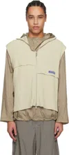 A-cold-wall* Off-white Panel Knit Vest In Beige Bone