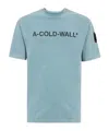 A-cold-wall* A Cold Wall Mens Faded Teal Overdye Logo-print Cotton-jersey T-shirt In Blue