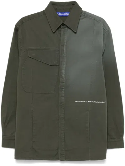 A-cold-wall* Oxidise Shirt Jacket In Grey-green Olive Grey