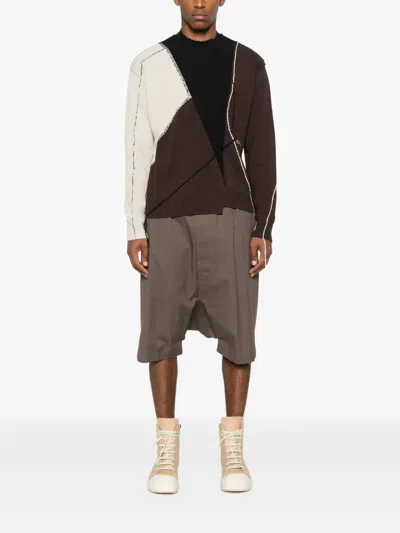 A-cold-wall* Patchwork Frayed Cotton-blend Sweater In Multi