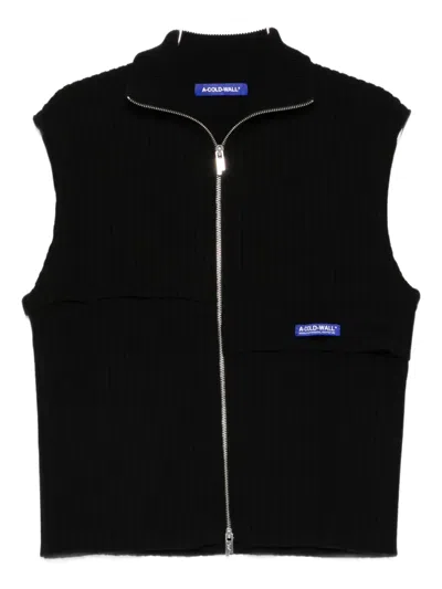 A-cold-wall* Ribbed Zip-front Vest In Black