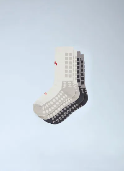 A-cold-wall* Set Of Two Logo Jacquard Socks In Neutral