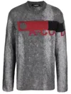 A-cold-wall* Sprayed-effect Logo-jacquard Jumper In Grey