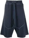 A-cold-wall* Studio Wide-leg Cotton Track Shorts In Blue