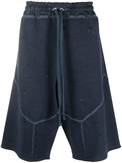 A-cold-wall* Studio Wide-leg Cotton Track Shorts In Blue