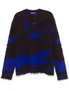 A-cold-wall* Frontage-knit Crew Neck Sweater In Blue