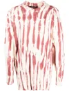 A-cold-wall* Tie-dye Logo-print Jumper In Rosa