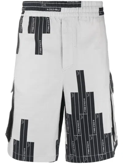 A-cold-wall* Vector-monogram Cargo Shorts In Black