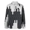 A-cold-wall* A Cold Wall Vector Monogram Long-sleeve Cotton Polo Shirt In Grey