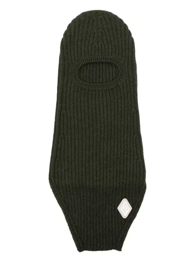 A-cold-wall* Windermere Ribbed-knit Balaclava In Green