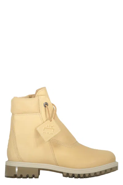 A-cold-wall* A-cold-wall X Timberland Leather Boots In Beige