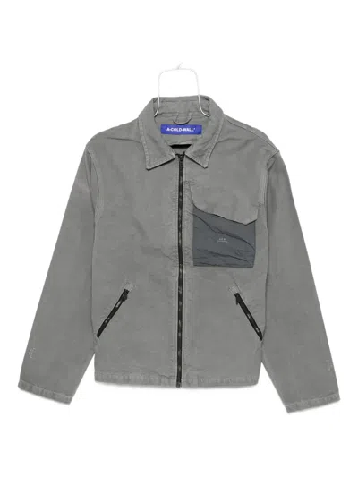 A-cold-wall* Zip-fastening Panelled Jacket In Gray