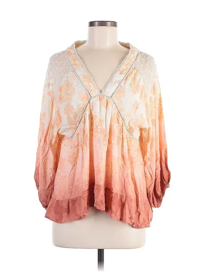 Pre-owned A Collective Story 3/4 Sleeve Blouse In Orange