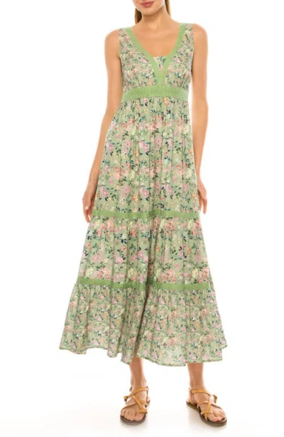 A Collective Story Floral Print Maxi Dress In Green