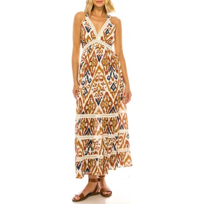 A Collective Story Ikat Print Halter Maxi Dress In Multi