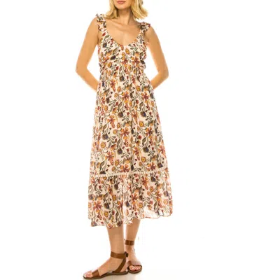 A Collective Story Ruffled Floral Midi Dress In Multi