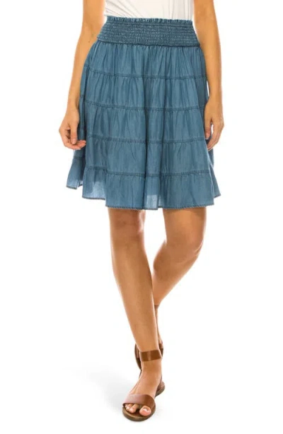 A Collective Story Smock Waist A-line Skirt In Blue