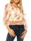 A COLLECTIVE STORY WOMEN'S ABBEY FLORAL PUFF SLEEVE SMOCKED TOP