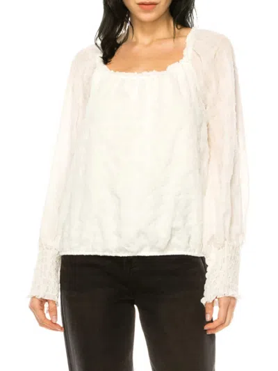 A Collective Story Women's Shadow Smocked Top In Off White