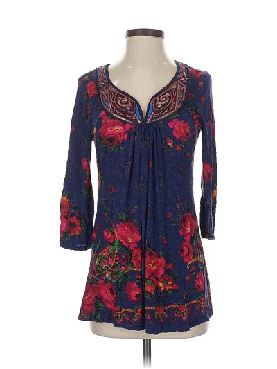 Pre-owned A Common Thread 3/4 Sleeve T-shirt In Blue