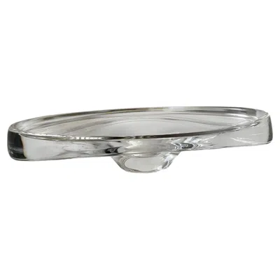 Pre-owned A. D. Copier Large Oval Crystal Bowl By Andres Copier For Royal Leerdam, Netherlands 1980. In Transparent