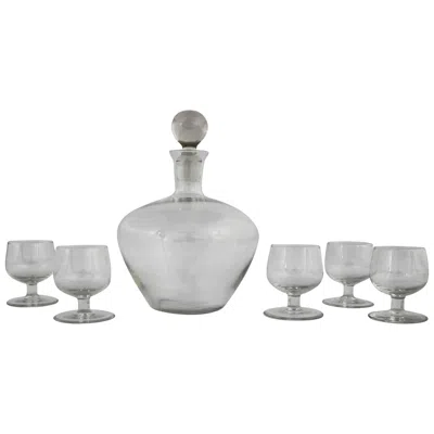 Pre-owned A. D. Copier Tinka Decanter Set With Five Glasses By  For Royal Leerdam Holland In Gray