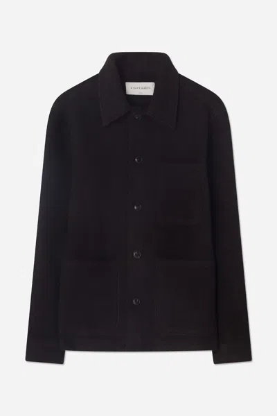 A Days March Algot Heavy Wool Overshirt In Black