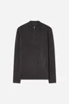 A Days March Almonte Half-zip Lambswool Sweater In Black