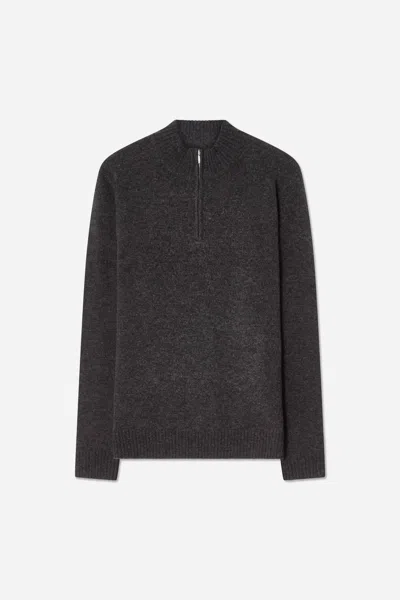A Days March Almonte Half-zip Lambswool Sweater In Black