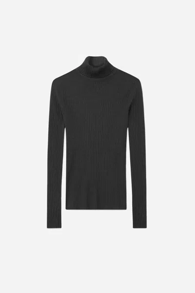 A Days March Amy Sheer Ribbed Rollerneck In Black