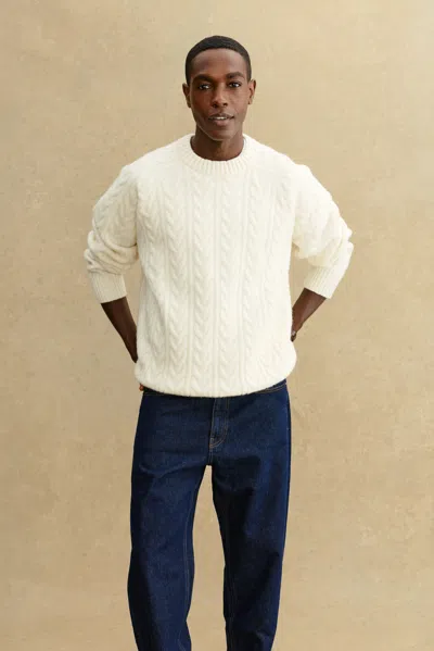 A Days March Atlas Cable Lambswool Sweater In White