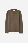 A Days March Avoch Lambswool Polo In Brown