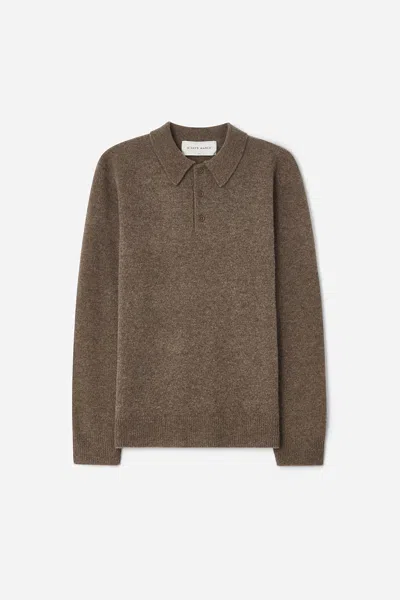 A Days March Avoch Lambswool Polo In Brown