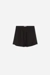 A Days March Barley Elastic Waist Lyocell Shorts In Black