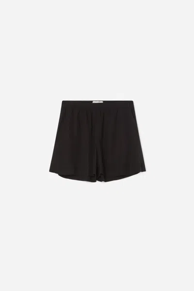 A Days March Barley Elastic Waist Lyocell Shorts In Black