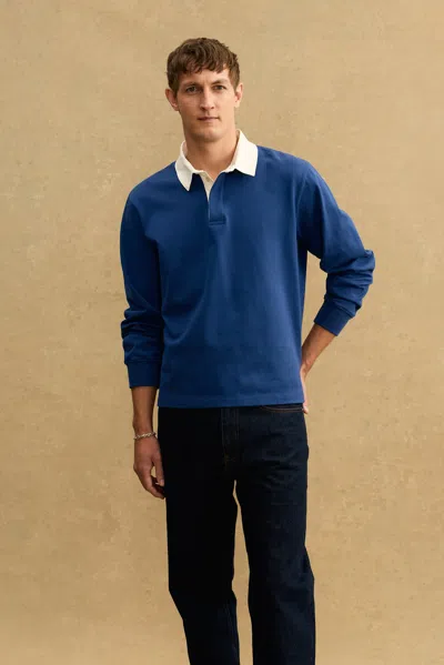 A Days March Barry Rugby Polo Sweater In Blue