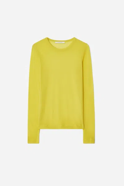 A Days March Bella Sheer Crepe Long Sleeve T-shirt In Yellow