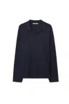 A Days March Branford Long Sleeve Jersey Polo In Blue