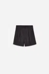 A Days March Brea Pleated Lyocell Shorts In Black