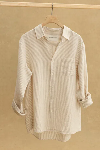 A Days March Daintree Striped Linen Shirt In Neutral