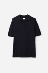A Days March Ebro Cotton Merino Polo Shirt In Black